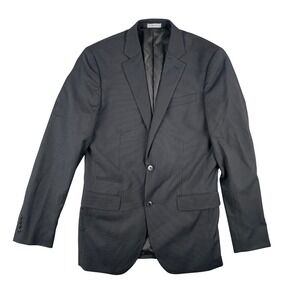 JF J Ferrar Blazer Mens 38L Gray Pinstripe Slim Fit 2 Button Suit Jacket Pockets
